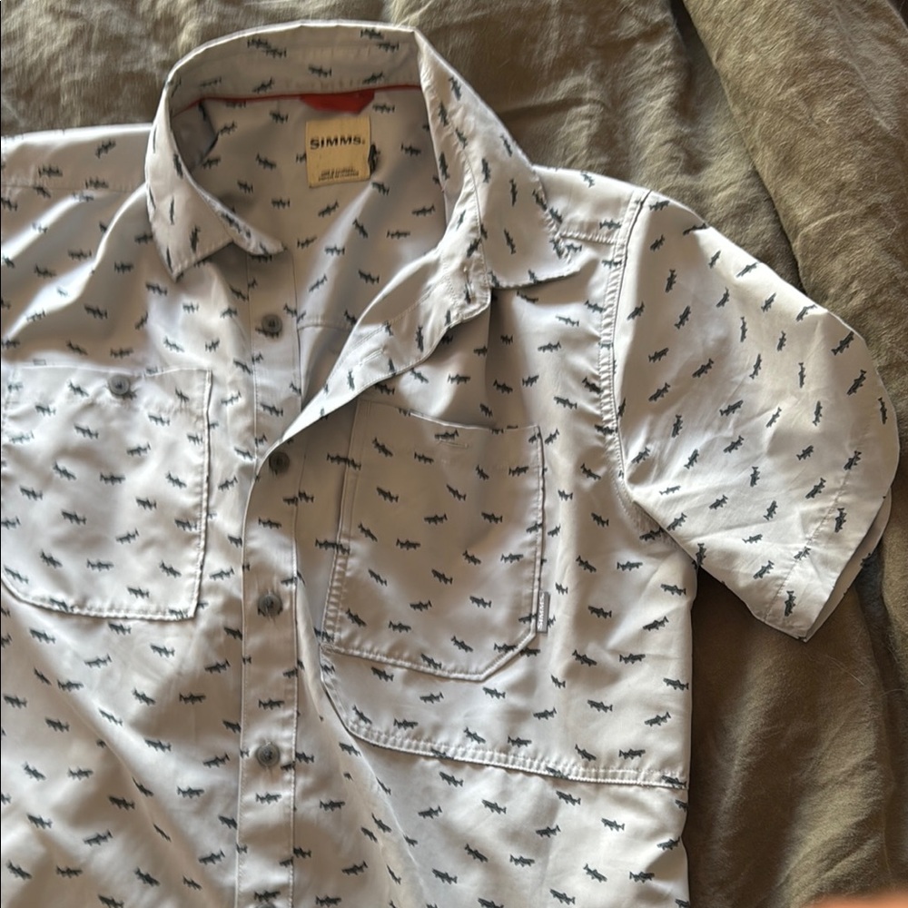 Simms White and Black Men's Shirt